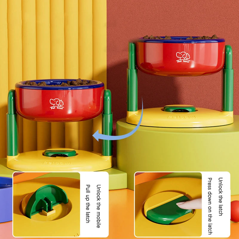 Grande capacité, Gamelle pour chien ou chat 3 niveau réglage hauteur Protége les cervicales de vos animaux, antidérapant.